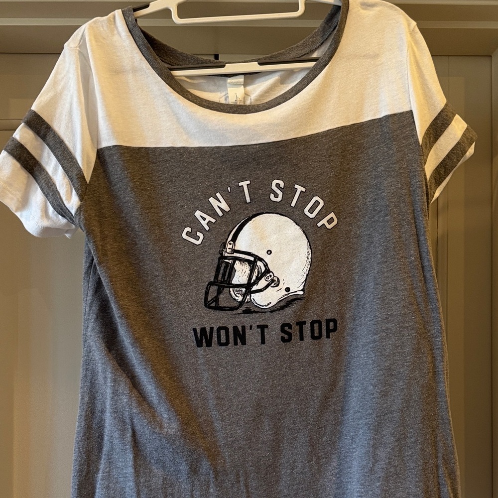 Women's Sporty Gray and White Tee